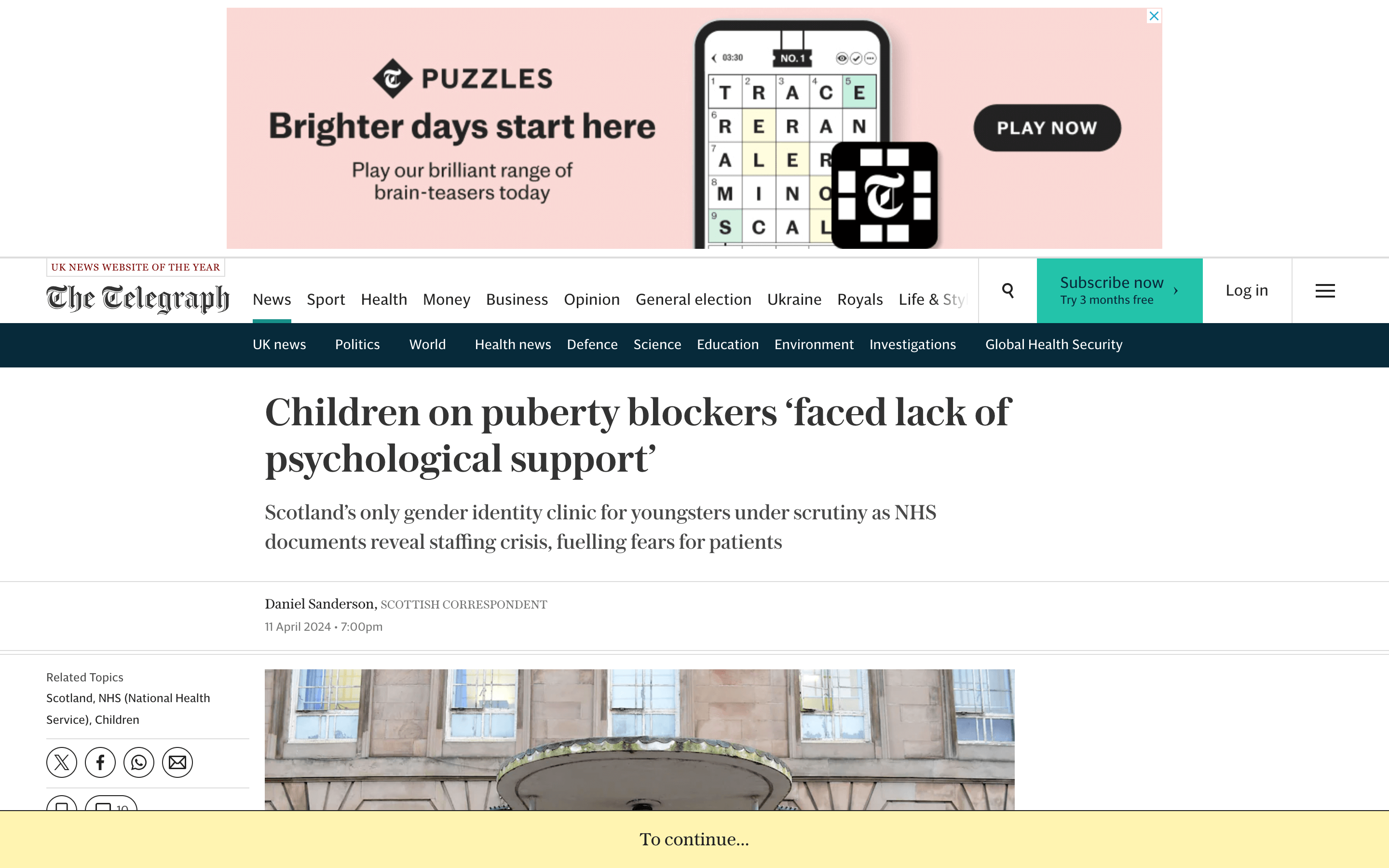 Children on puberty blockers ‘faced lack of psychological support’