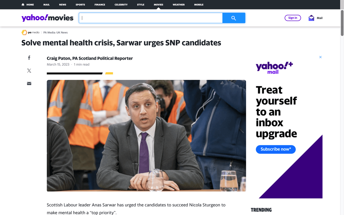 Solve mental health crisis, Sarwar urges SNP candidates