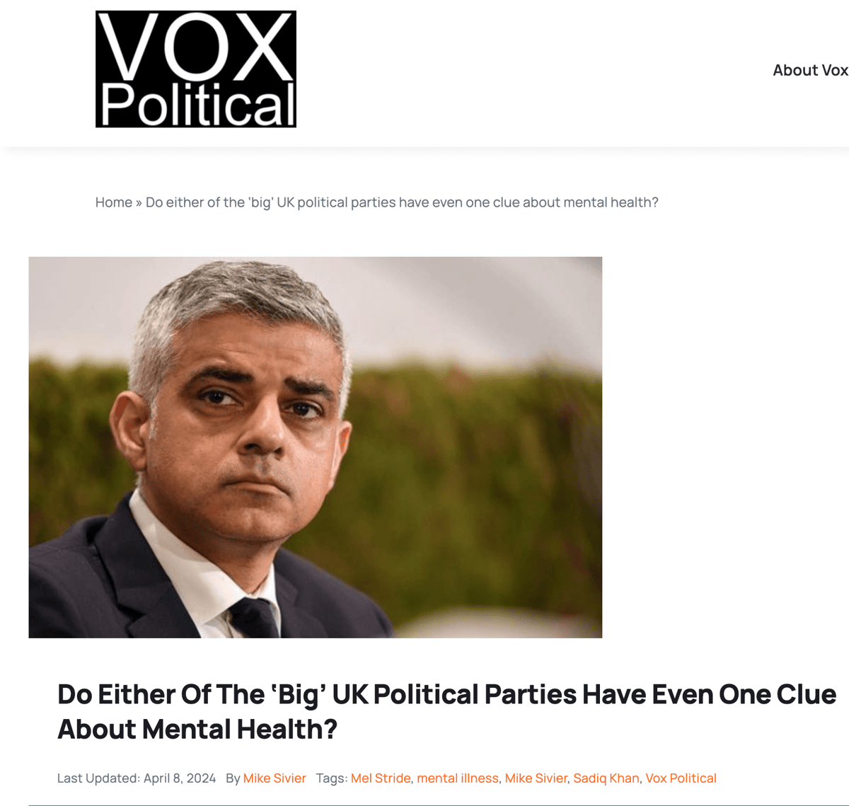 Do Either Of The ‘Big’ UK Political Parties Have Even One Clue About Mental Health?