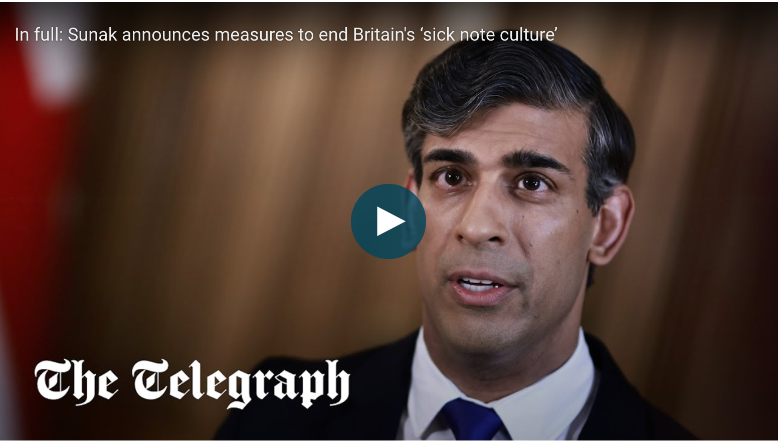 Screenshot of Rishi Sunak's video address